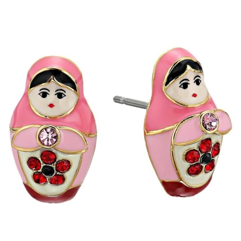 kate spade Pink and Red Matryoshka Earrings